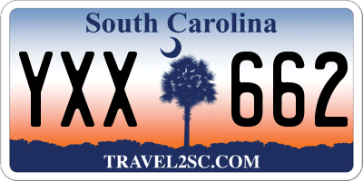 SC license plate YXX662