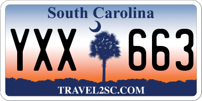 SC license plate YXX663