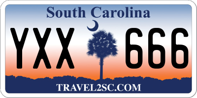 SC license plate YXX666
