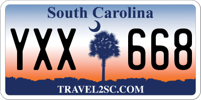 SC license plate YXX668