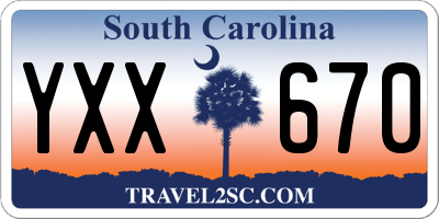SC license plate YXX670