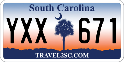 SC license plate YXX671