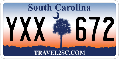 SC license plate YXX672
