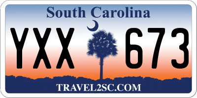 SC license plate YXX673