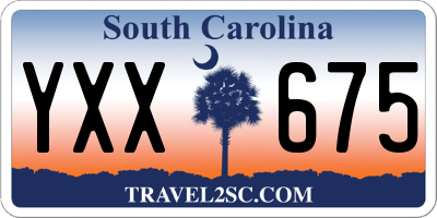 SC license plate YXX675