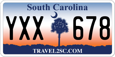 SC license plate YXX678