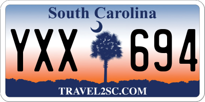 SC license plate YXX694