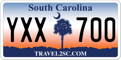 SC license plate YXX700