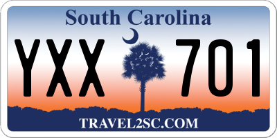 SC license plate YXX701