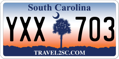 SC license plate YXX703