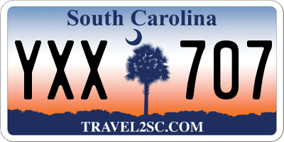 SC license plate YXX707