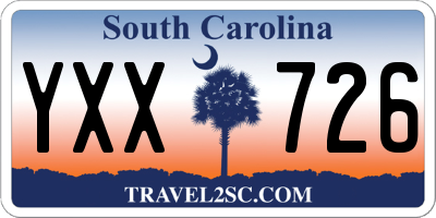 SC license plate YXX726