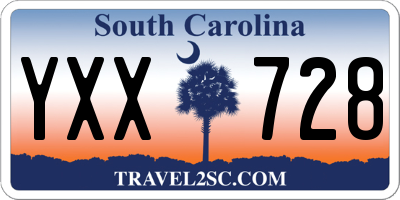 SC license plate YXX728