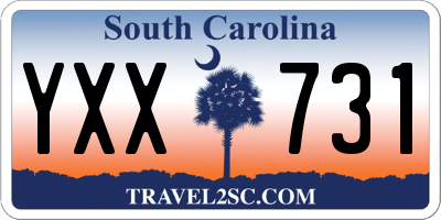 SC license plate YXX731