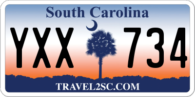 SC license plate YXX734