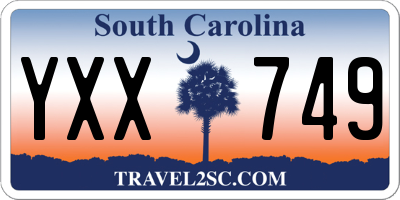 SC license plate YXX749