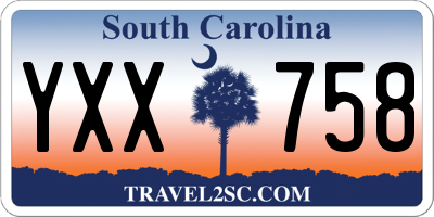 SC license plate YXX758
