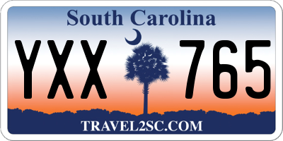 SC license plate YXX765