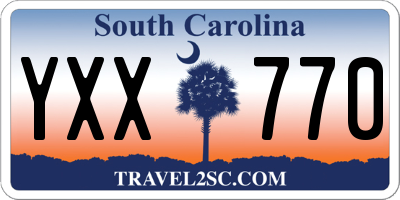 SC license plate YXX770
