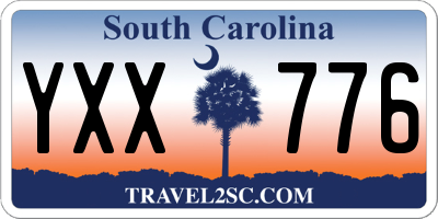 SC license plate YXX776