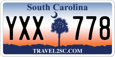 SC license plate YXX778