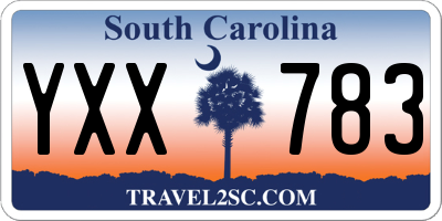 SC license plate YXX783