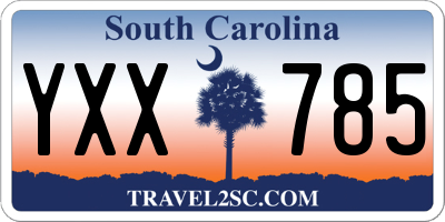 SC license plate YXX785