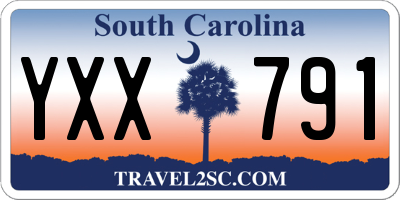 SC license plate YXX791