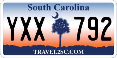 SC license plate YXX792