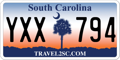 SC license plate YXX794