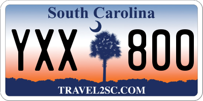 SC license plate YXX800