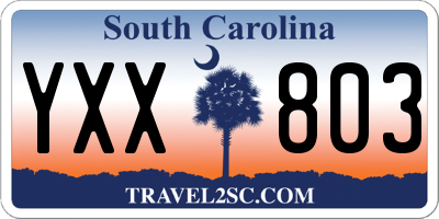 SC license plate YXX803