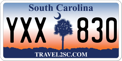 SC license plate YXX830