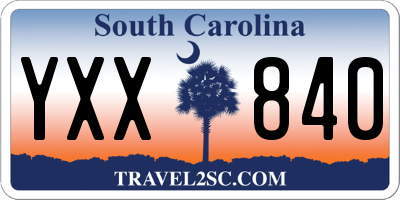 SC license plate YXX840