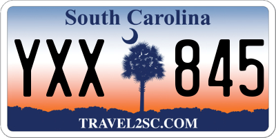 SC license plate YXX845