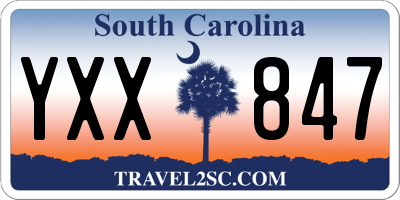 SC license plate YXX847