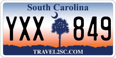 SC license plate YXX849
