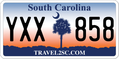 SC license plate YXX858
