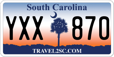 SC license plate YXX870