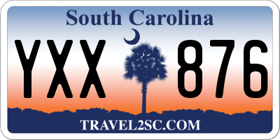 SC license plate YXX876