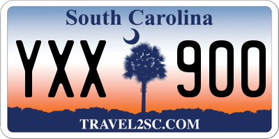 SC license plate YXX900