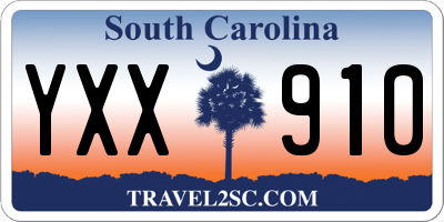 SC license plate YXX910