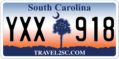 SC license plate YXX918