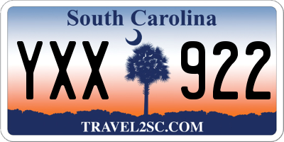 SC license plate YXX922