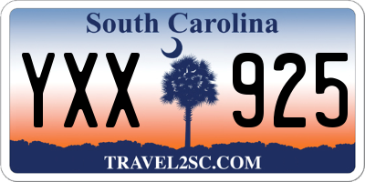 SC license plate YXX925