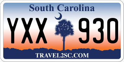 SC license plate YXX930