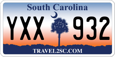 SC license plate YXX932