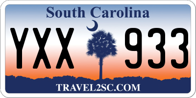 SC license plate YXX933