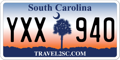 SC license plate YXX940