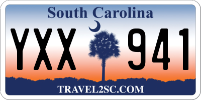 SC license plate YXX941